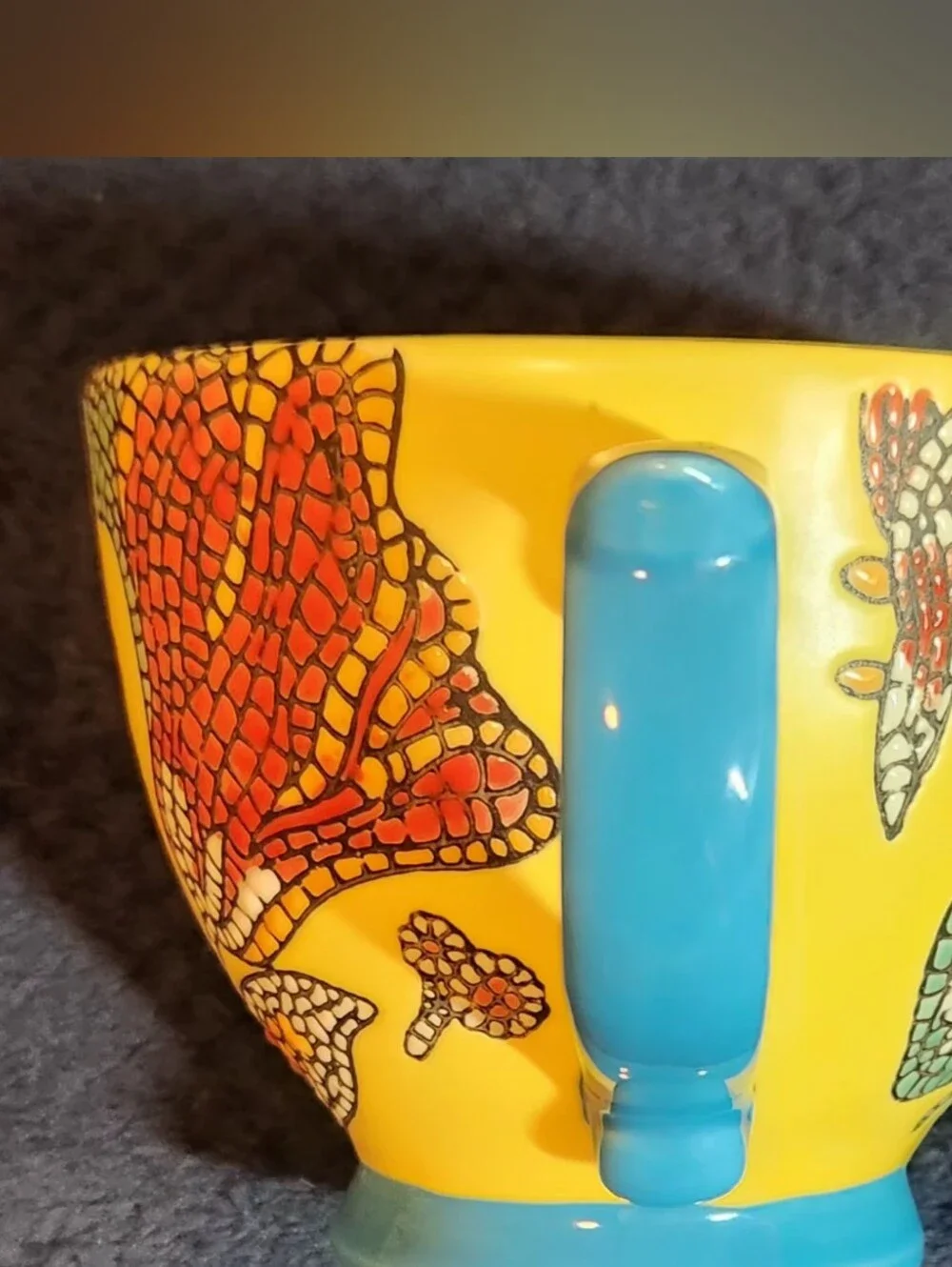 Vibrant World Market Taised Mosiac Butterfly Coffee Mug 16 oz